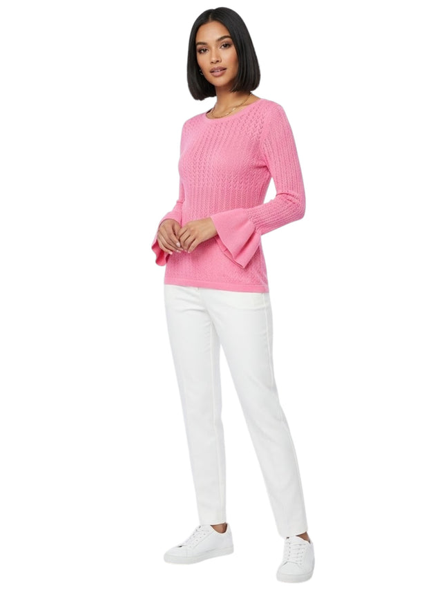 Image for Women's Textured Open Knitted Top,Pink