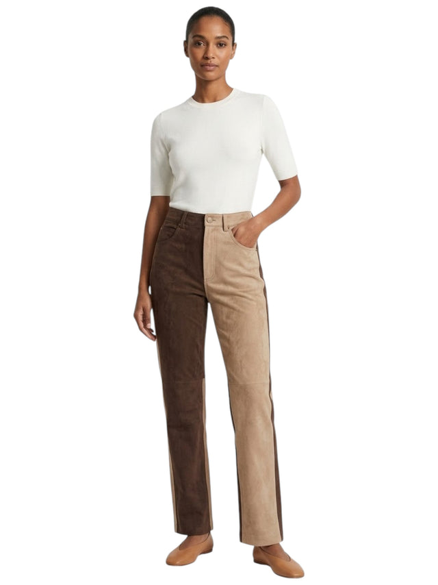 Image for Wome's ColorBlocked Pants,Brown