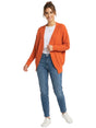 Image for Women's Ribbed Knitted Cardigan,Orange