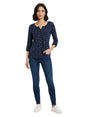 Image for Women's Printed Top,Navy