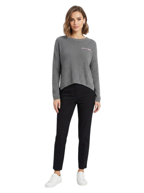 Image for Women's Plain Knitted Sweater,Grey