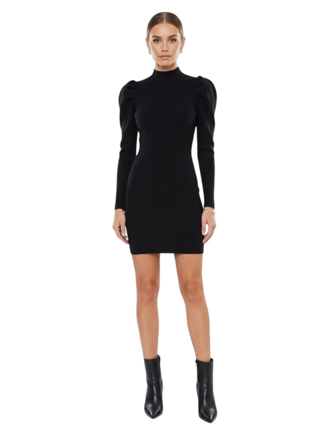 Image for Women's Ribbed Dress,Black