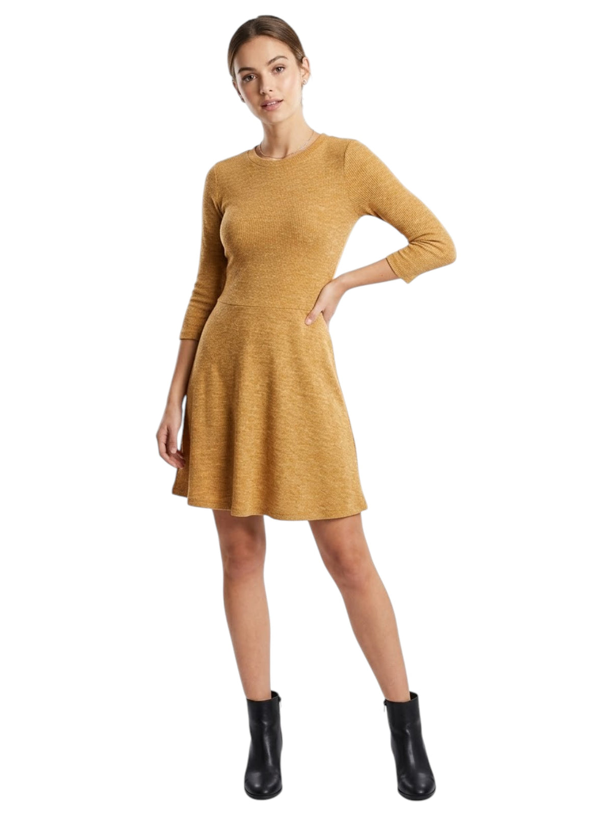 Image for Women's Textured Dress,Dusty Yellow