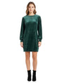 Image for Women's Plain Velvet Dress,Olive