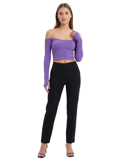 Image for Women's Ribbed Crop Top,Mauve