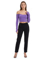 Image for Women's Ribbed Crop Top,Mauve