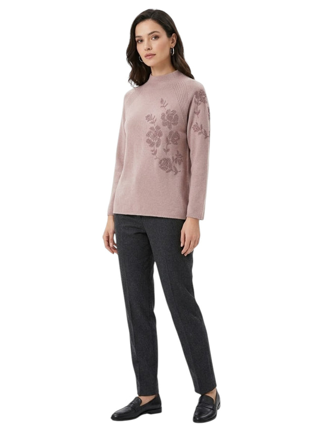 Image for Women's Textured Knitted Sweater,Mauve