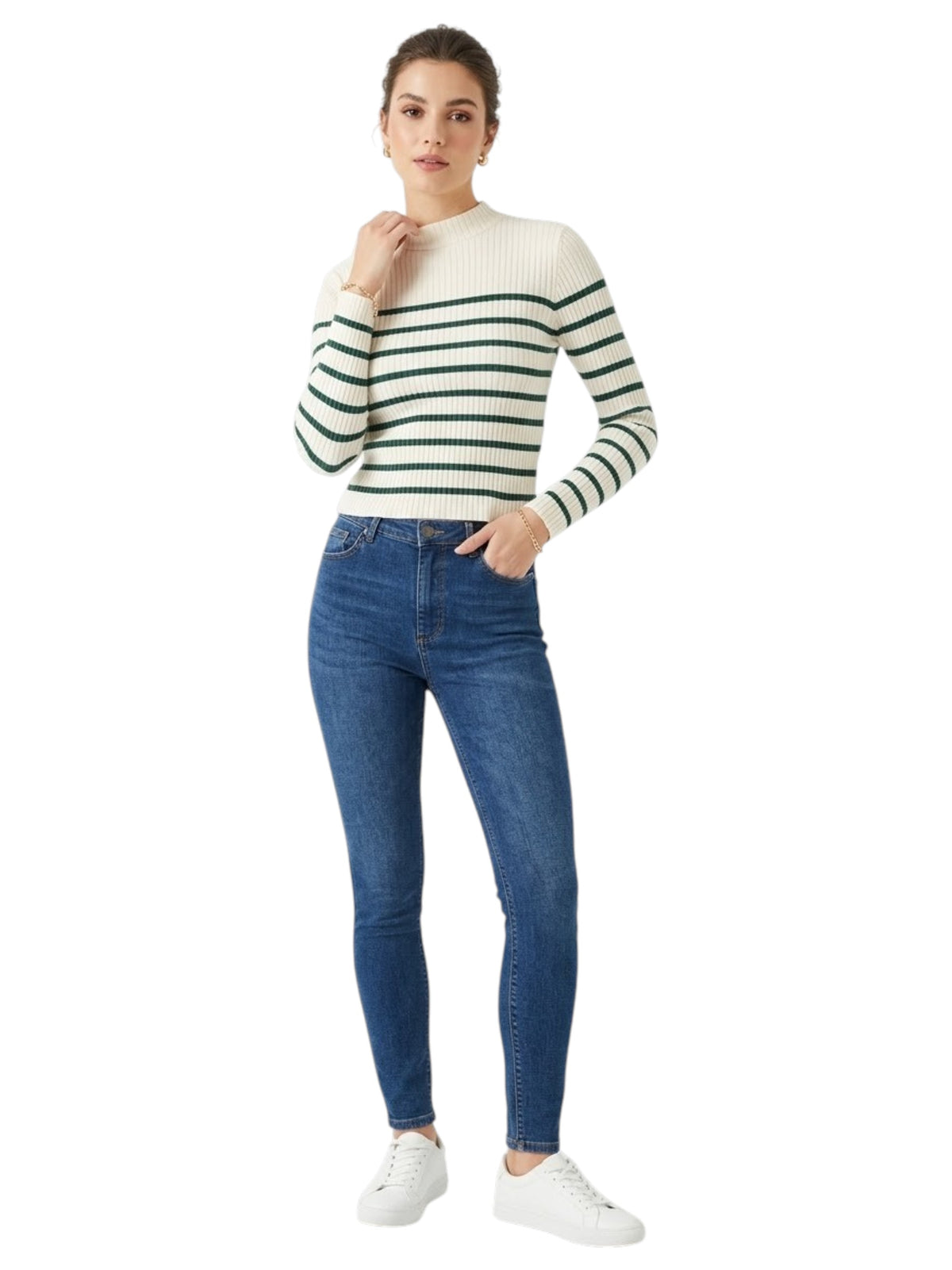 Image for Women's Striped Top,Beige