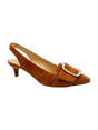 Image for Women's Textured Heeled Shoes,Light Brown