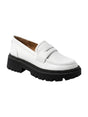 Image for Women's Plain Loafers Shoes,White
