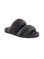 Image for Women's Plain Faux Fur Slippers,Dark Grey