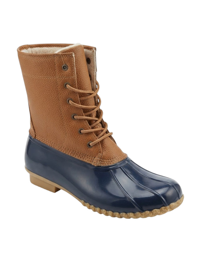 Image for Women's Colorblocked  Maplewood Waterproof Ankle Boots,Navy/Brown