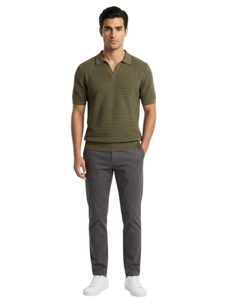 Image for Men's Open Knitted Top,Olive