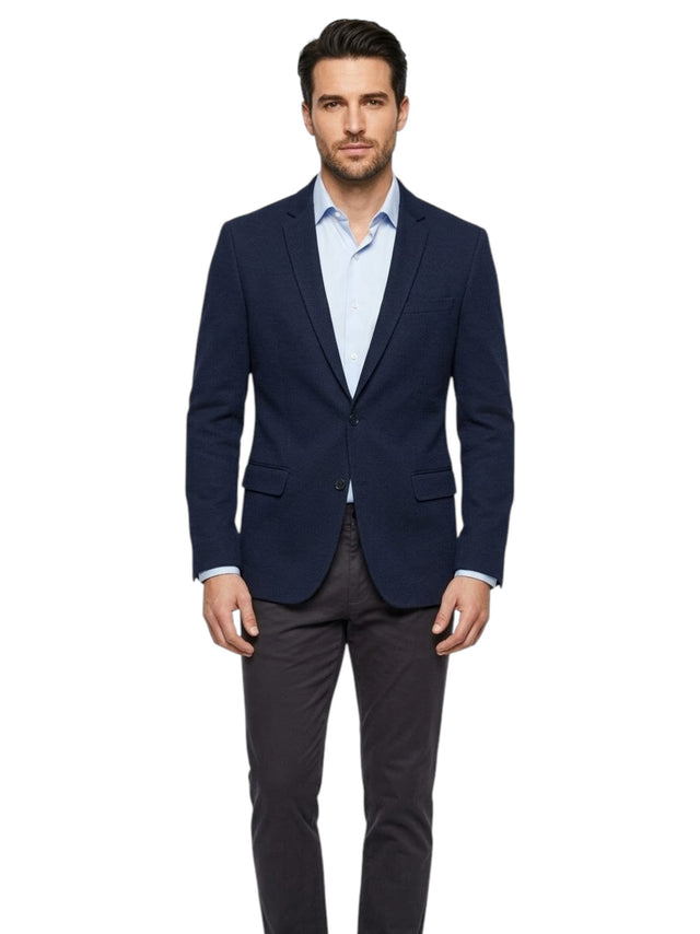 Image for Men's Plain Solid Blazer,Navy