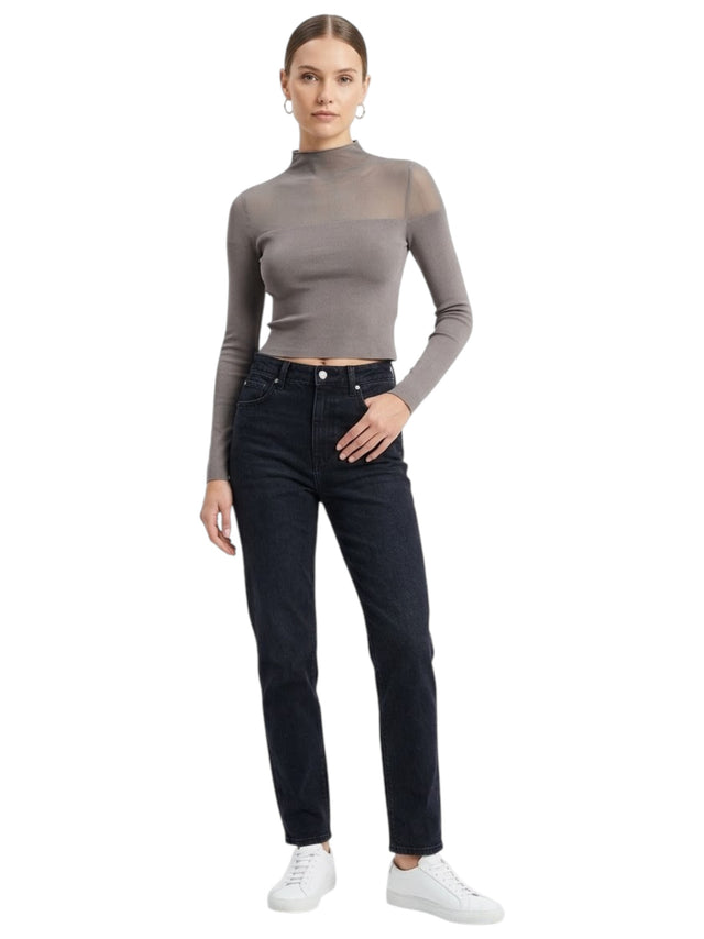 Image for Women's Textured Mesh Top,Grey