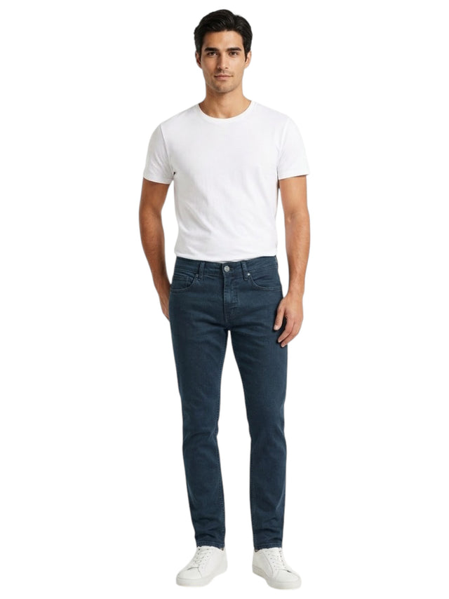 Image for Men's Plain Solid Jeans,Navy