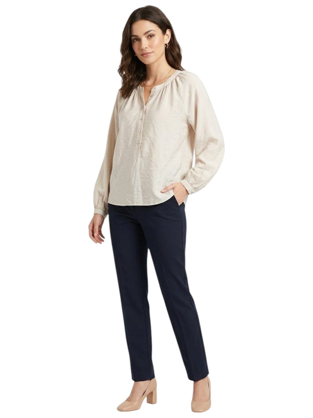 Image for Women's Plain Solid Top,Beige