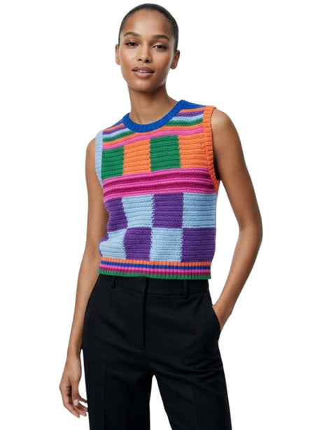 Image for Women's Colorblocked  Knitted Top,Multi