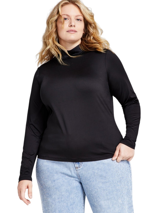 Image for Women's Plain Solid Basic Top,Black