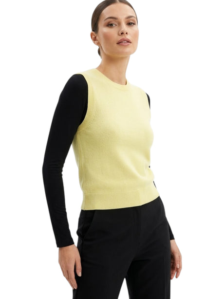 Image for Women's Plain Solid Vest,Yellow
