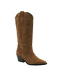 Image for Women's Textured Knee-High Cowboy Boots,Brown
