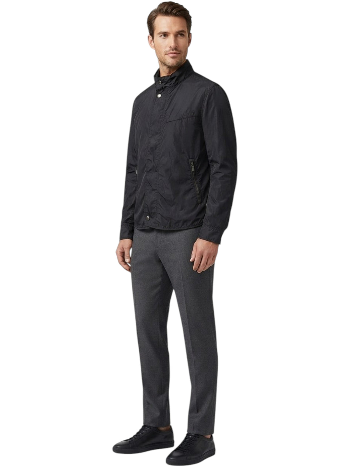 Image for Men's Plain Solid Jacket,Black