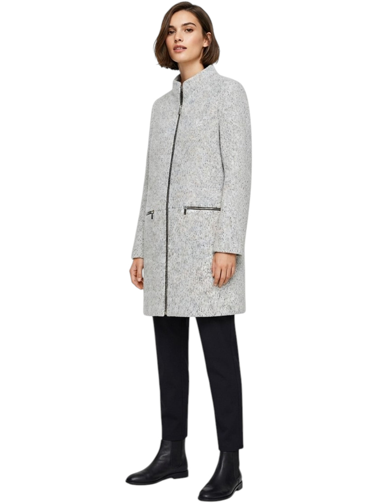 Image for Women's Printed Knitted Coat,Grey