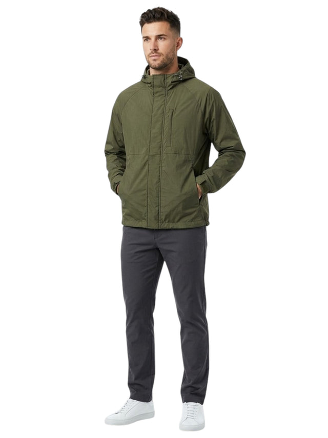Image for Men's Plain Solid Jacket,Olive