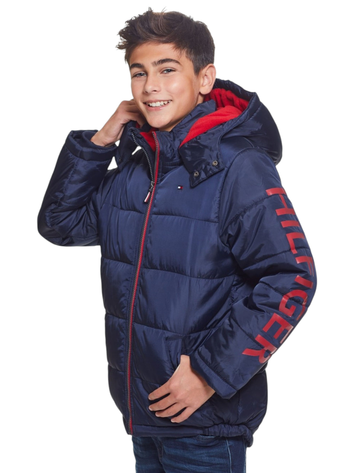 Image for Kids Boy's Brand Logo Printed Jacket,Navy