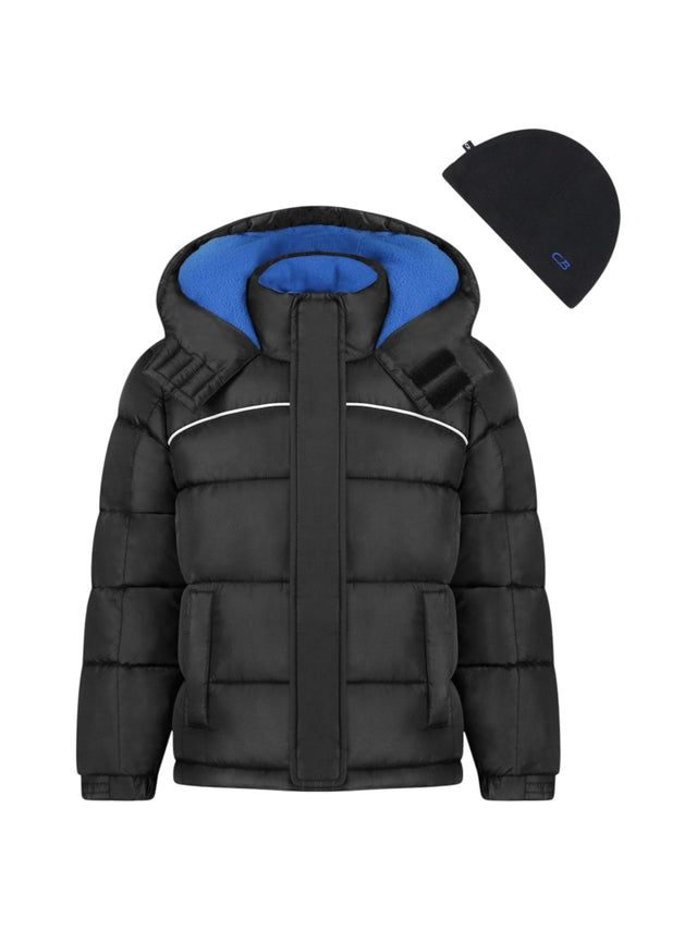 Image for Kids Boy's Plain Jacket With Chapeau,Black