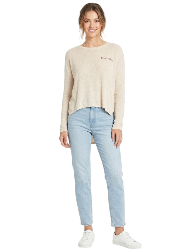 Image for Women's Textured Knitted Top,Beige