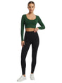 Image for Women's Ribbed Sport Crop Top,Olive
