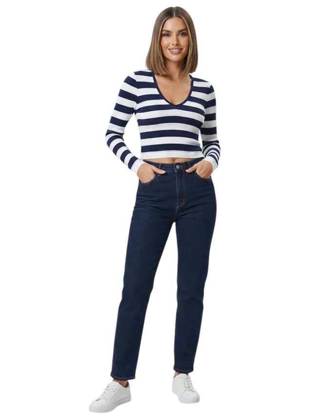 Image for Women's Striped Top,Navy