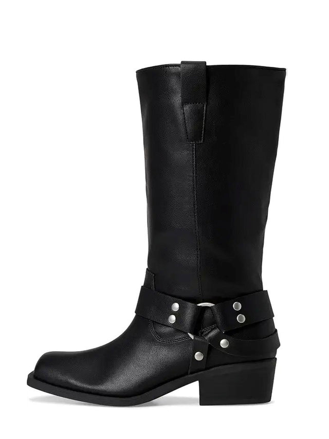 Image for Women's Plain Belt High Boots,Black