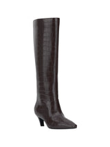 Image for Women's Crocodile-Embossed High Boots,Brown
