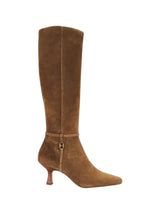 Image for Women's Plain Raquel Suede High Boots,Olive Brown