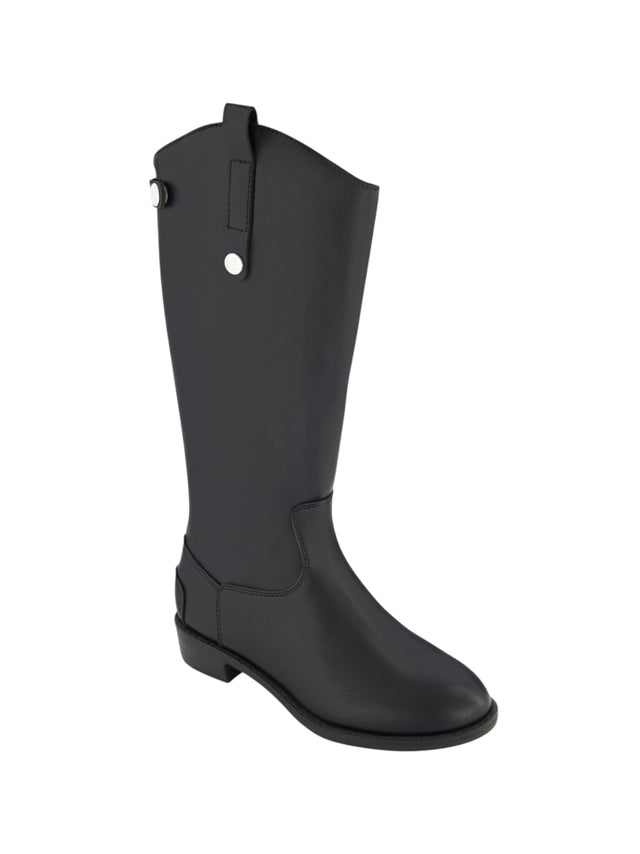 Image for Kids Girl's Plain Leather High Boots,Black