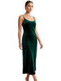 Image for Women's Plain Velvet Dress,Olive