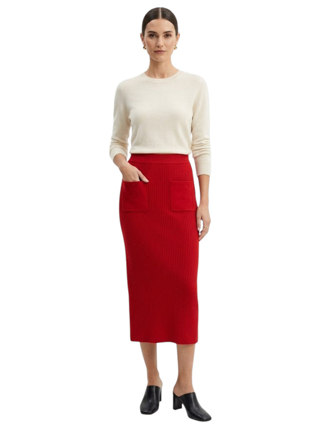Image for Women's Ribbed Skirt,Red