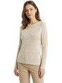 Image for Women's Textured Open Knitted Sweater,Light Beige