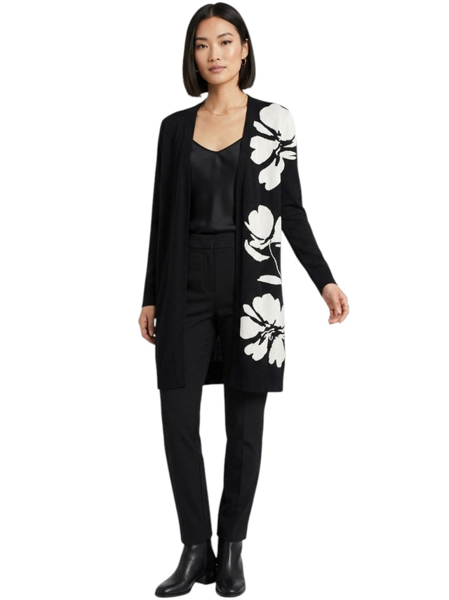 Image for Women's Printed Cardigan,Black