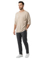 Image for Men's Plain Open Knitted Top,Beige 