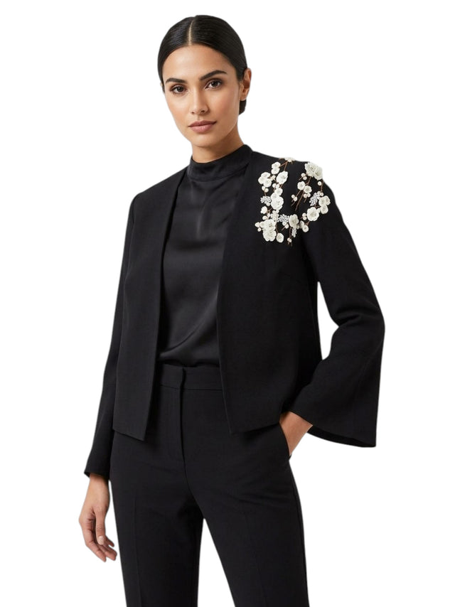 Image for Women's Plain embroidered Blazer,Black