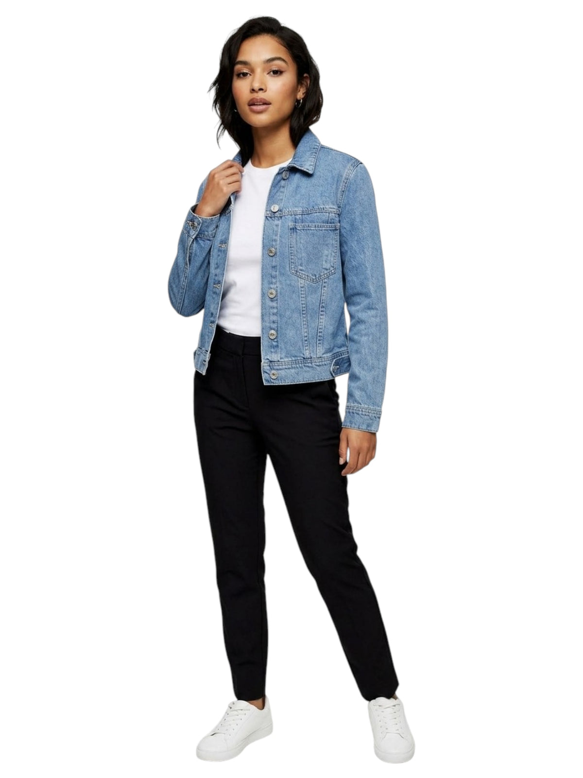Image for Women's Plain Denim Jacket,Blue