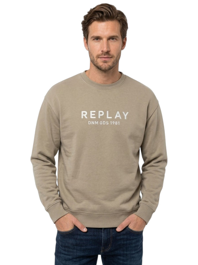 Image for Men's Brand Logo Printed Sweaters,Dark Beige
