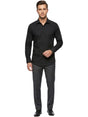 Image for Men's Plain Solid Dress Shirt,Black