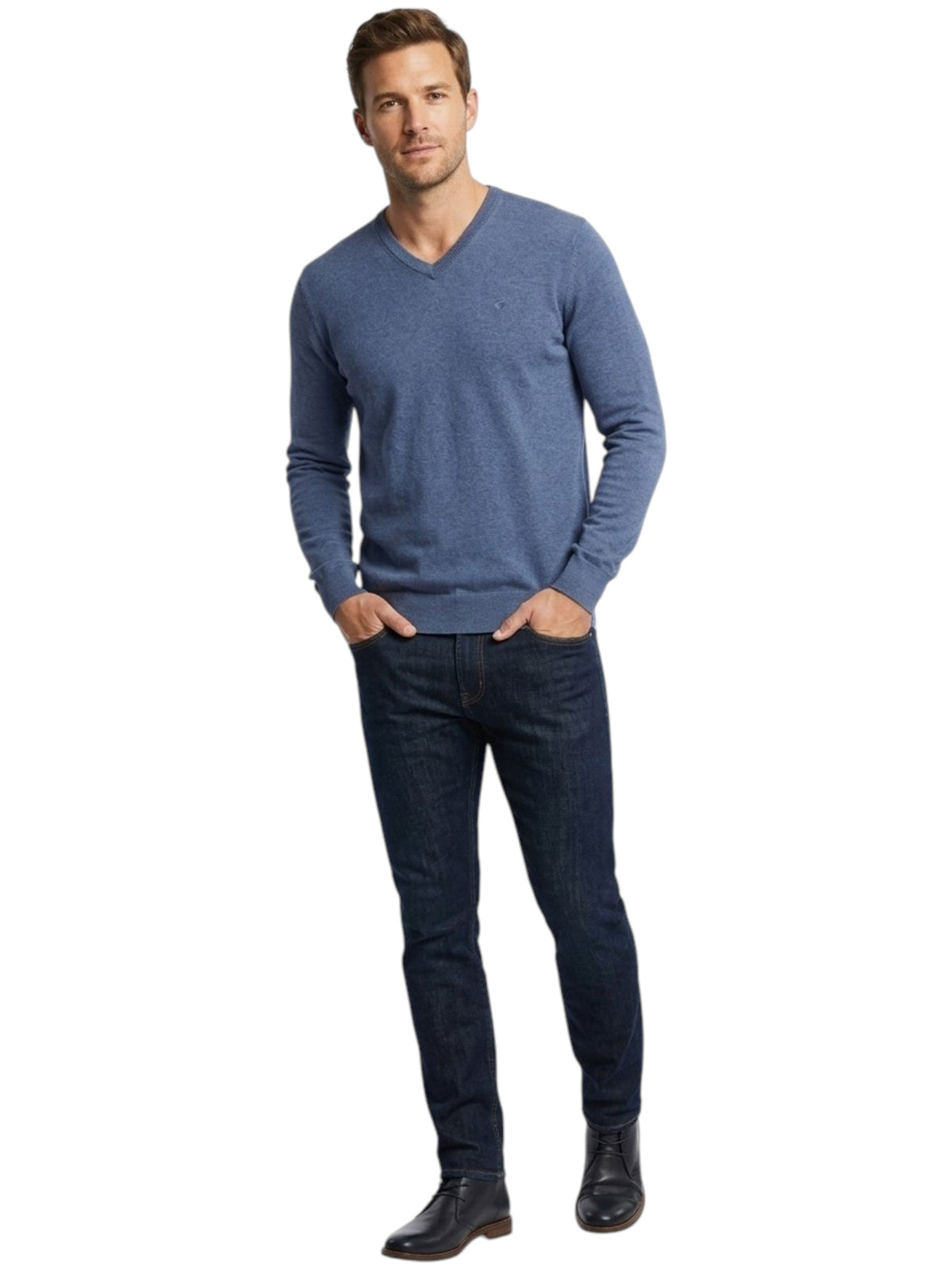 Image for Men's Plain Solid Sweaters,Dusty Blue