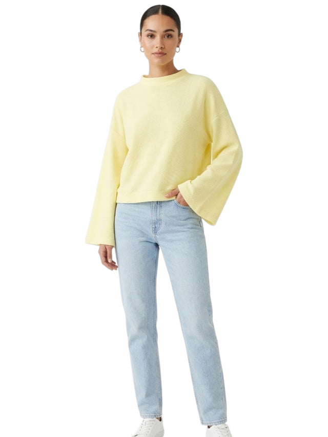 Image for Women's Plain Knitted Sweater,Yellow