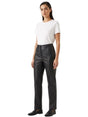 Image for Women's Plain Leather Pants,Black