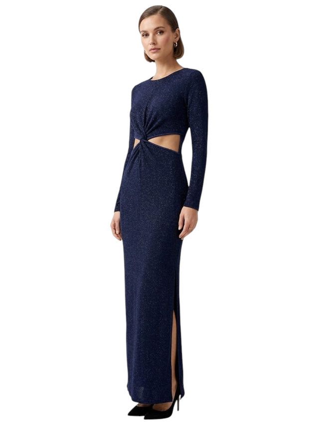Image for Women's Plain Glitter Dress,Navy